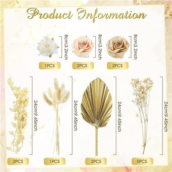 28Pcs Boho Cake Topper Decorations Vintage ArtificialRose FlowersLeaves for Cake - Picture 3 of 6